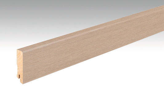 MEISTER | Fußleiste Profil 15 F MK | Echtholzfurnier-ummantelte Profile | Eiche cremeweiß | 01154