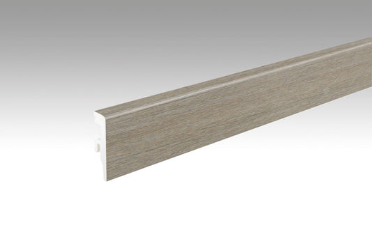 MEISTER | Fußleiste Profil 20 PK Aqua | Laminatfolien-ummantelte Profile | Altholzeiche lehmgrau | 06986