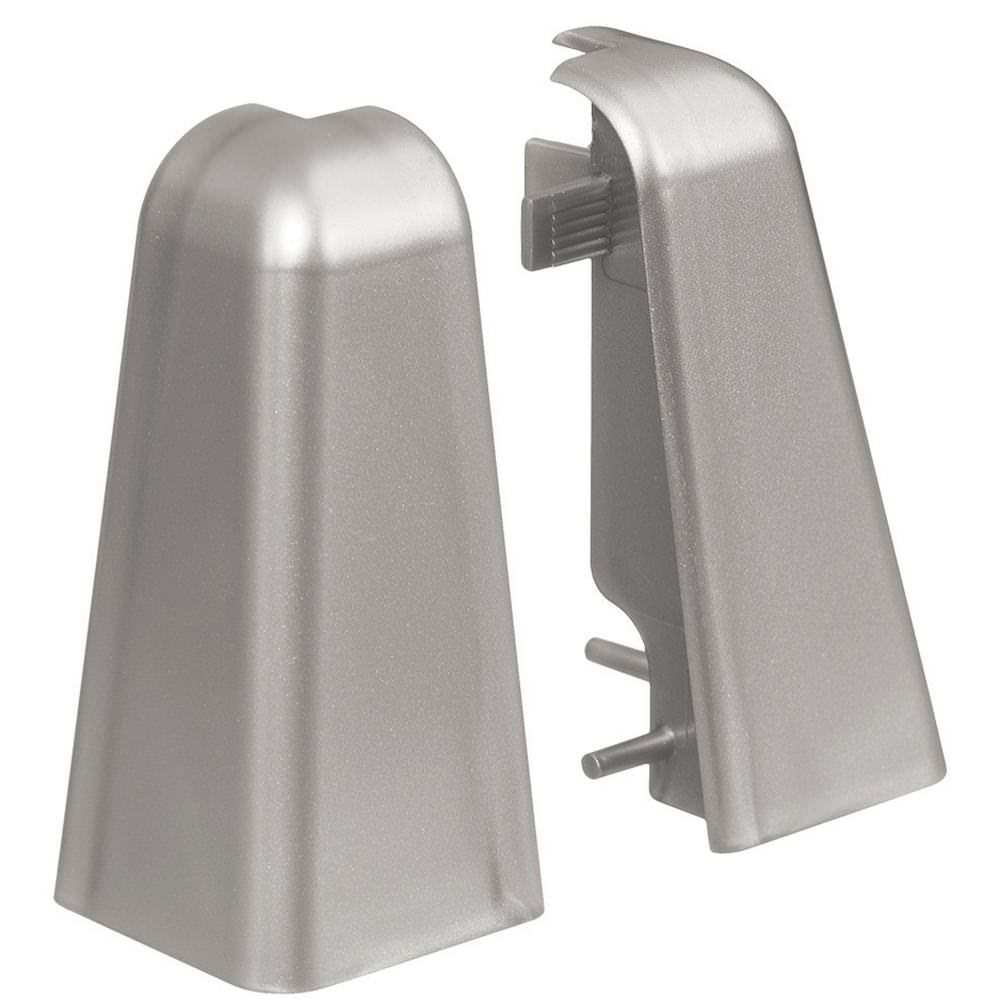 Outside corner plastic for plug-in skirting board 19x58mm (2 pcs./pack) silver