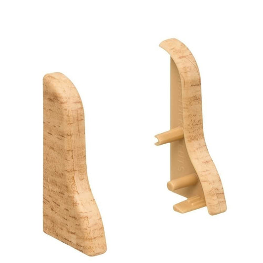 Endkappe Kunststoff für Stecksockelleiste 19x39mm geschwung. (2 Stk./Pack) Buche*