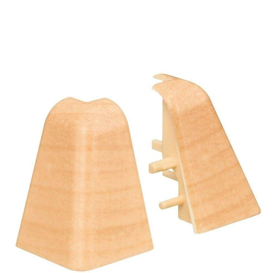 Außenecke Kunststoff für Stecksockelleiste 19x39mm (2 Stk./Pack) Ahorn*