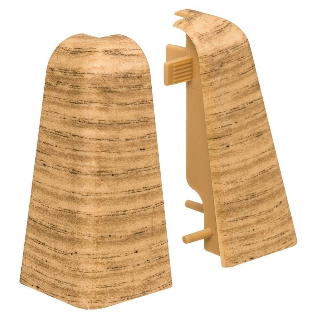 Außenecke Kunststoff für Stecksockelleiste 19x58mm (2 Stk./Pack) Eiche*