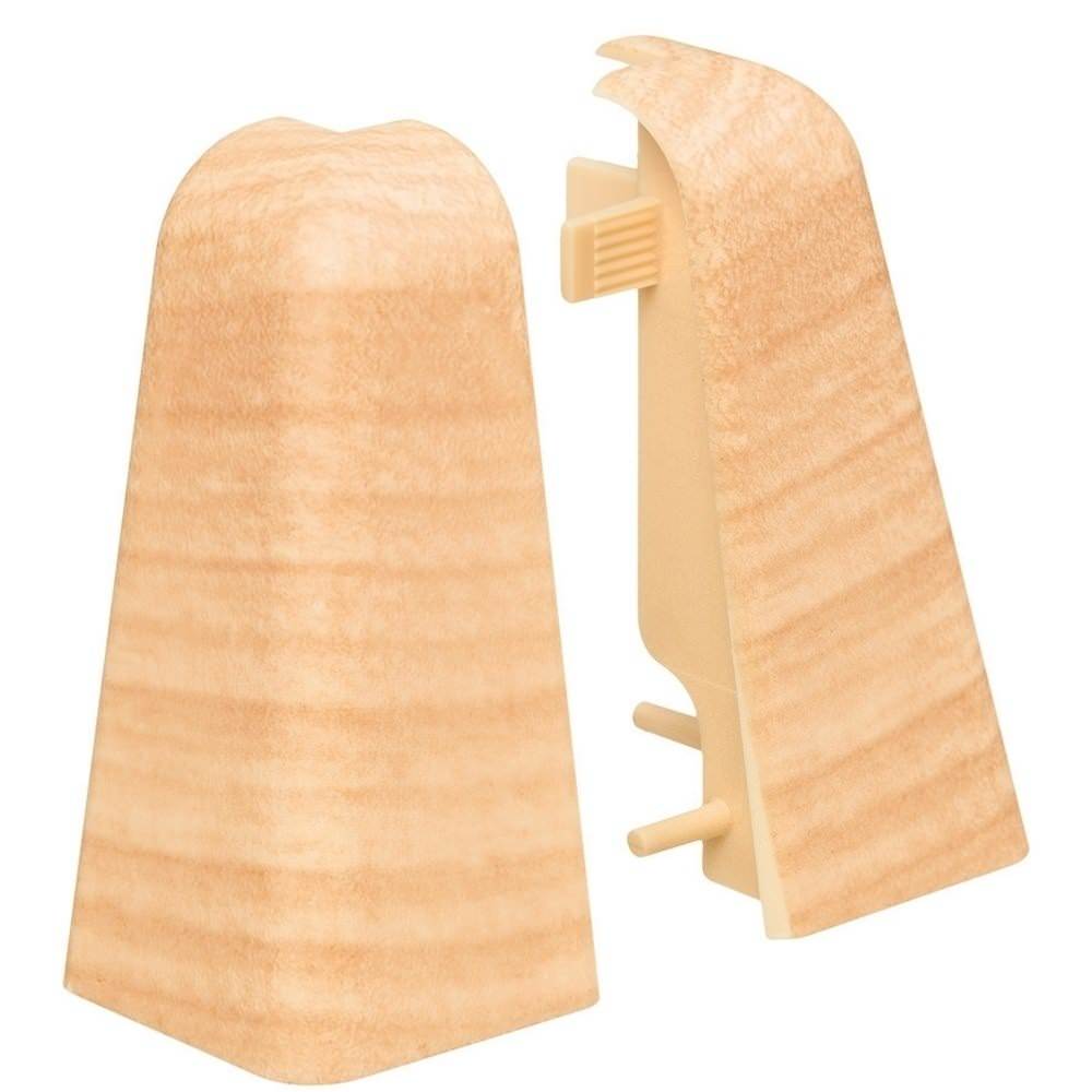 Outside corner plastic for plug-in skirting board 19x58mm (2 pcs./pack) maple*