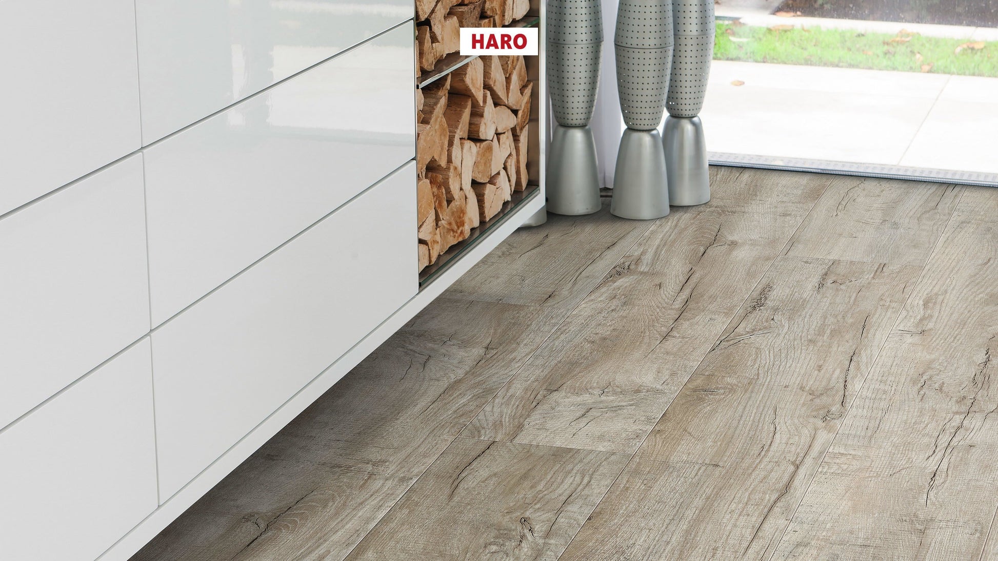 DISANO by HARO LifeAqua Landhausdiele XL 4V Eiche Cardiff weiß* strukturiert Top Connect