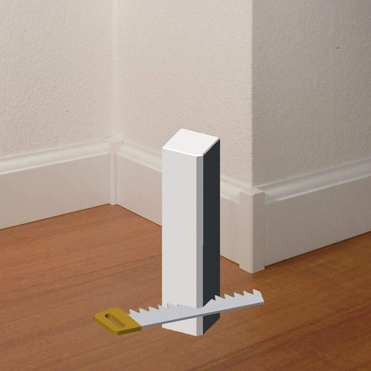 Eckstäbchen für Altdeutsches Profil 22 x 22 x 122 mm MDF weiß foliert weiß