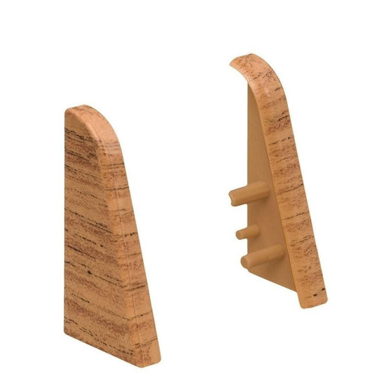 Endkappe Kunststoff für Stecksockelleiste 19x39mm (2 Stk./Pack) Kirsche / Nussbaum hell*