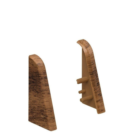 Endkappe Kunststoff für Stecksockelleiste 19x39mm (2 Stk./Pack) Nussbaum dunkel*