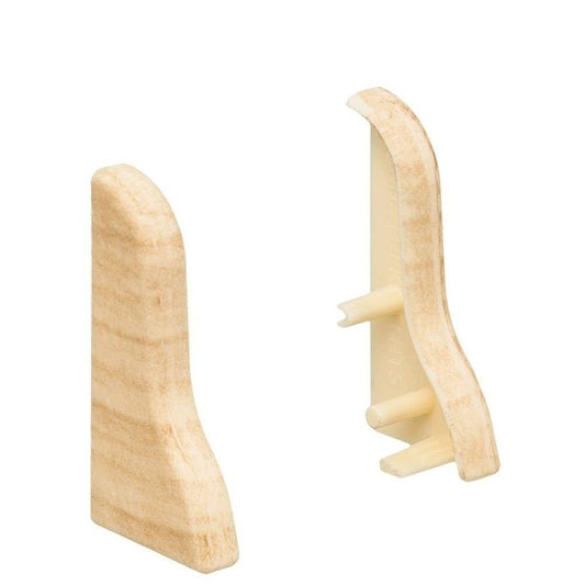 Endkappe Kunststoff für Stecksockelleiste 19x39mm geschwung. (2 Stk./Pack) Ahorn*