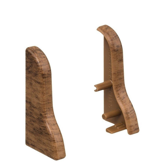 Endkappe Kunststoff für Stecksockelleiste 19x39mm geschwung. (2 Stk./Pack) Nussbaum dunkel*