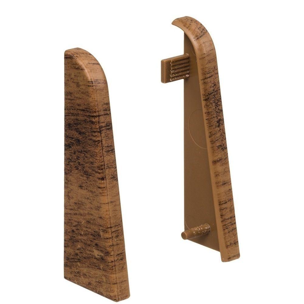 Endkappe Kunststoff für Stecksockelleiste 19x58mm (2 Stk./Pack) Nussbaum dunkel*