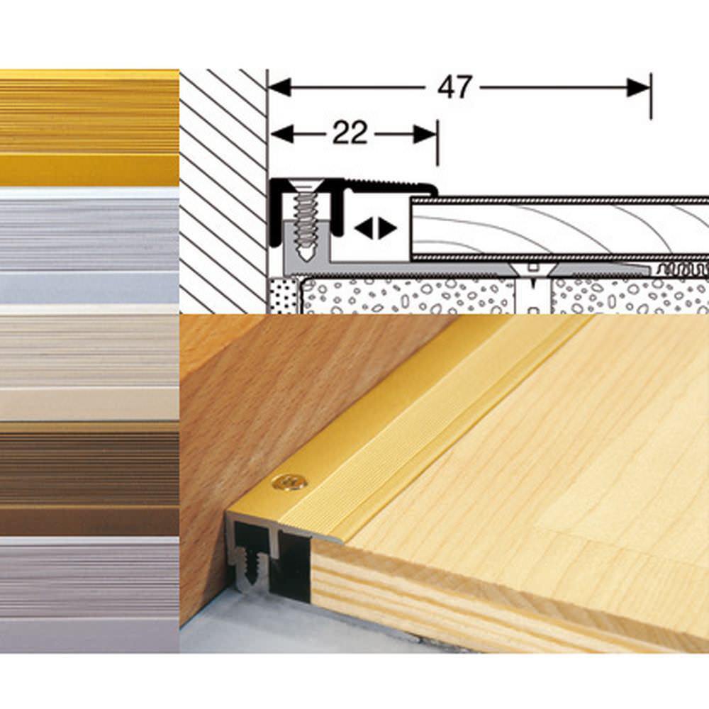 End profile Allround Type 387 L/P 0.9m for 7-15mm gold