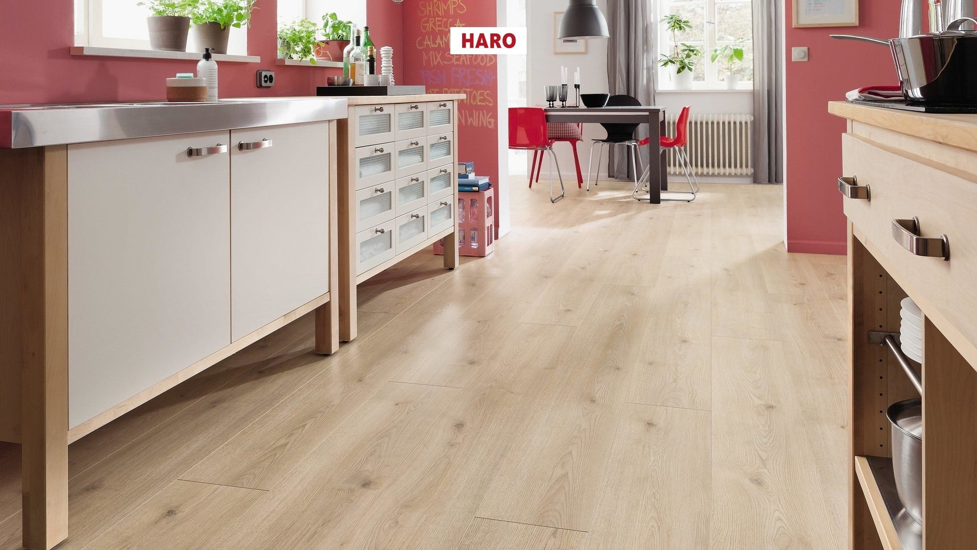 HARO Laminatboden TRITTY 100 Gran Via 4V Eiche Contura steingrau* authentic Silent CT Top Connect
