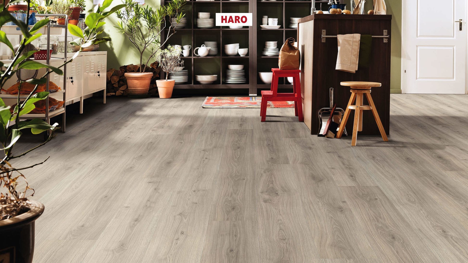 HARO Laminatboden TRITTY 100 Gran Via 4V Eiche Emilia samtgrau* authentic soft Silent CT Top Connect