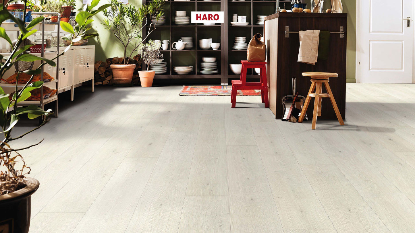 HARO Laminatboden TRITTY 100 Gran Via 4V Eiche Emilia weiß* authentic soft Silent CT Top Connect