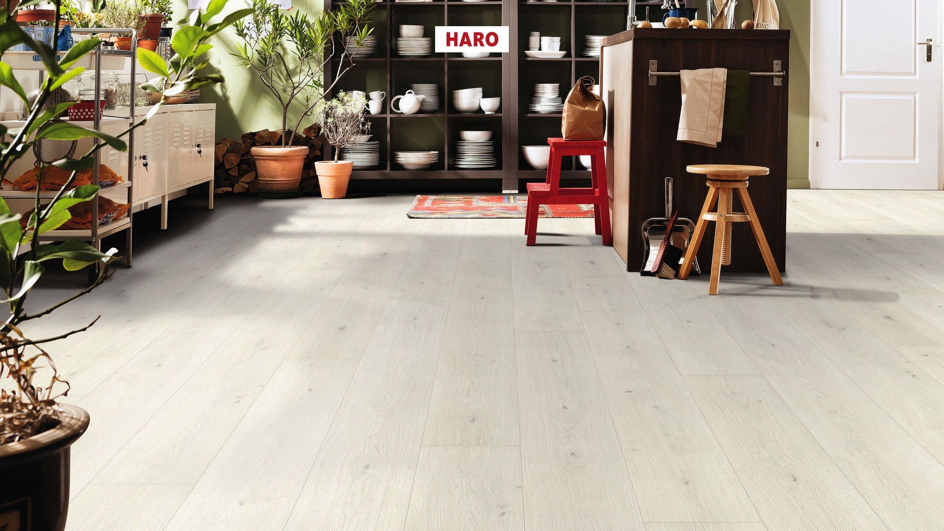 HARO Laminatboden TRITTY 100 Gran Via 4V Eiche Emilia weiß* authentic soft Silent CT Top Connect