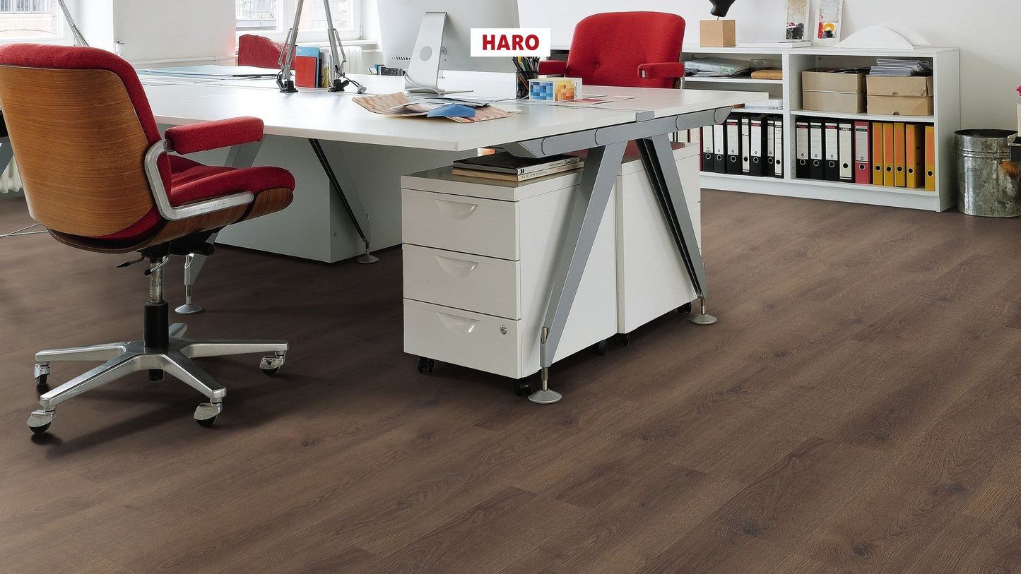 HARO Laminatboden TRITTY 100 Landhausdiele 4V Eiche Contura geräuchert* authentic Silent CT Top Connect