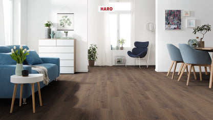 HARO Laminatboden TRITTY 100 Landhausdiele 4V Eiche Contura geräuchert* authentic Silent Pro Top Connect