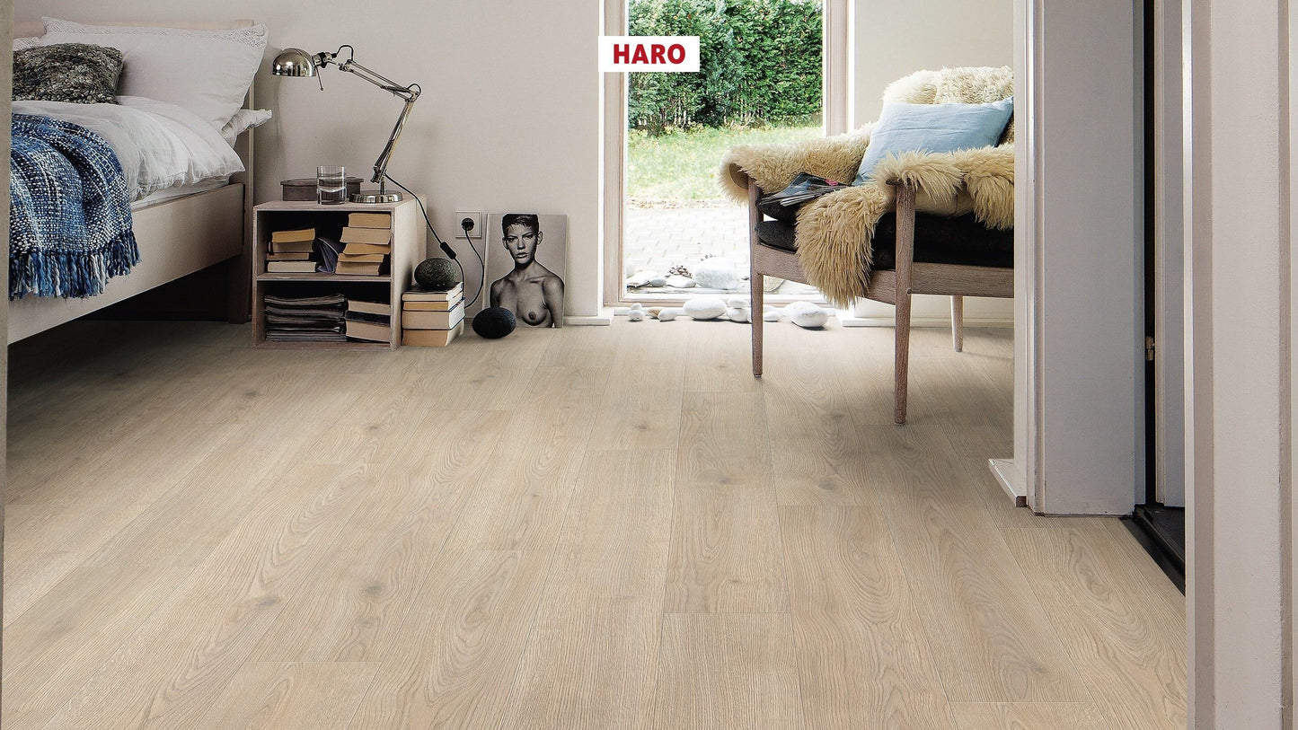 HARO Laminatboden TRITTY 100 Landhausdiele 4V Eiche Contura steingrau* authentic Silent CT Top Connect