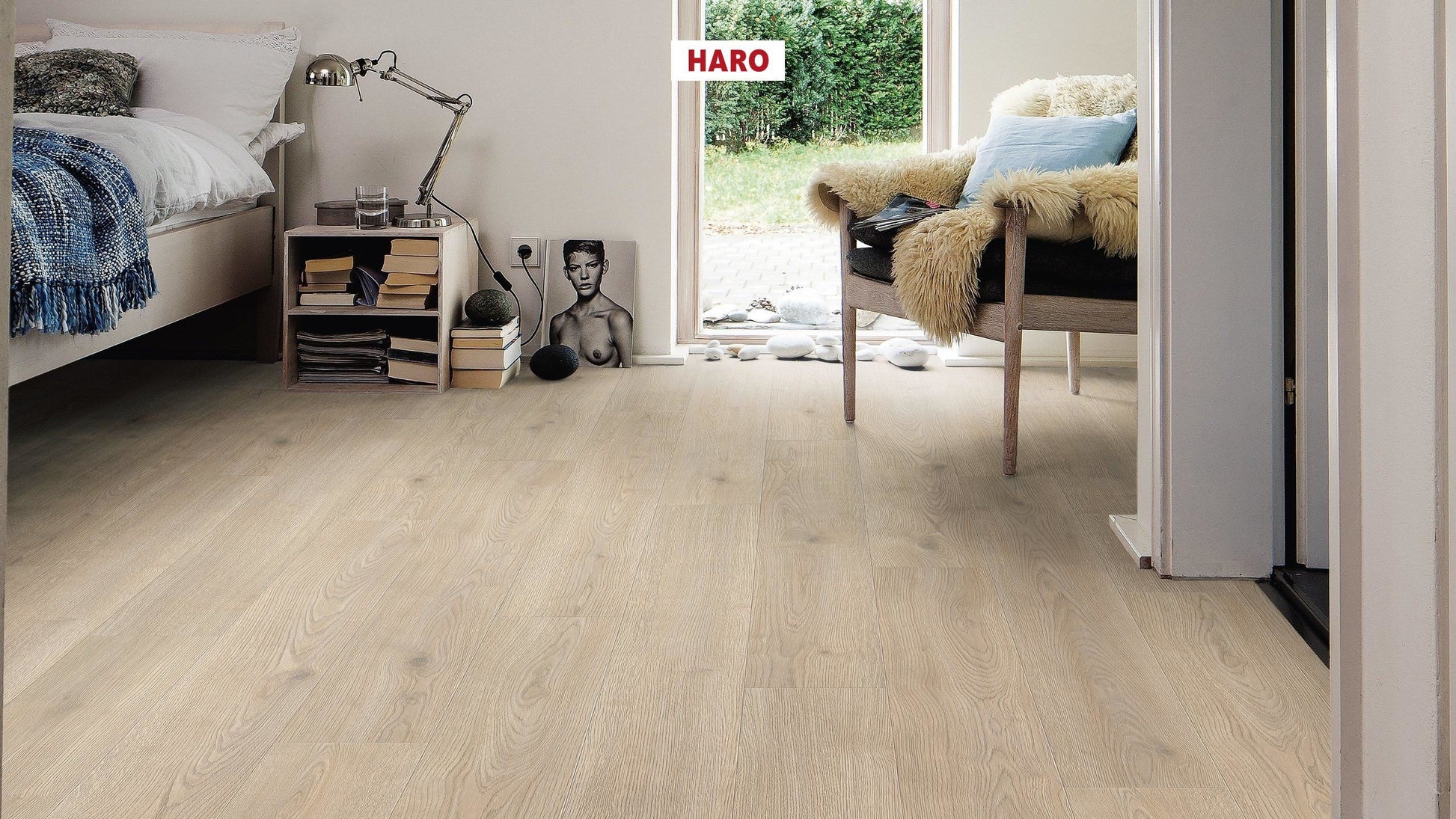 HARO Laminatboden TRITTY 100 Landhausdiele 4V Eiche Contura steingrau* authentic Silent CT Top Connect
