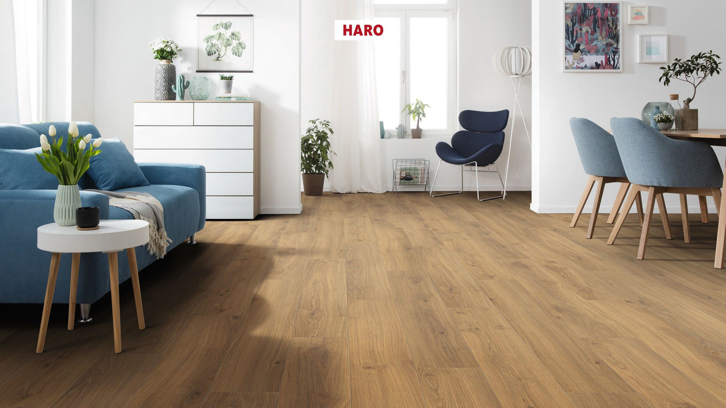 HARO Laminatboden TRITTY 100 Landhausdiele 4V Eiche Emilia Honig* authentic soft Silent CT Top Connect