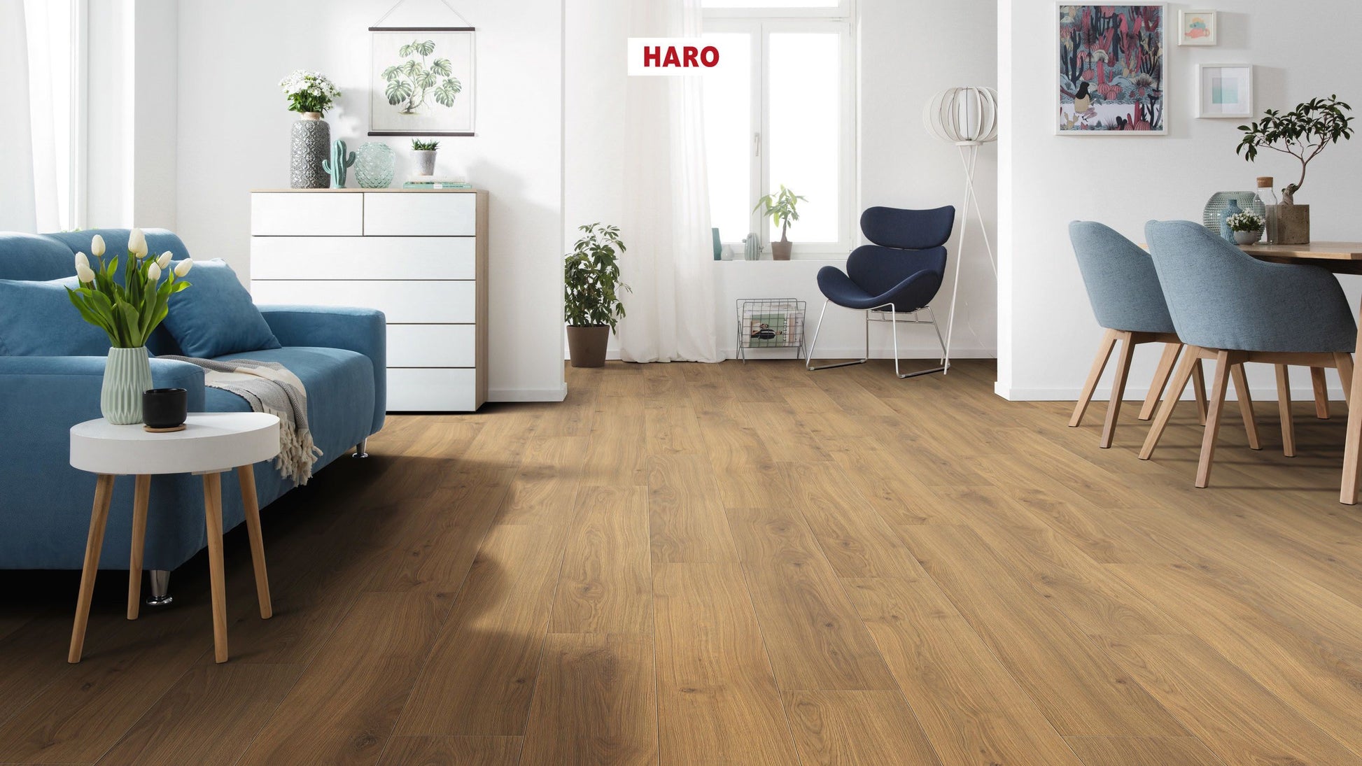 HARO Laminatboden TRITTY 100 Landhausdiele 4V Eiche Emilia Honig* authentic soft Silent CT Top Connect