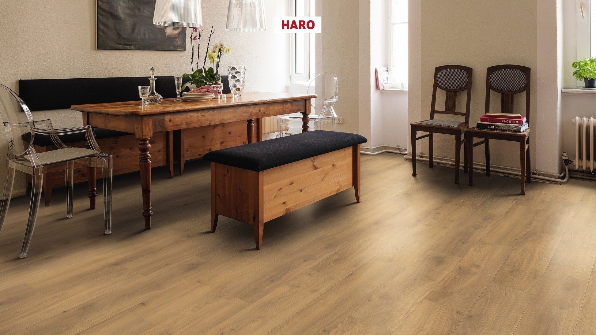 HARO Laminatboden TRITTY 100 Landhausdiele 4V Eiche Emilia Honig* authentic soft Top Connect