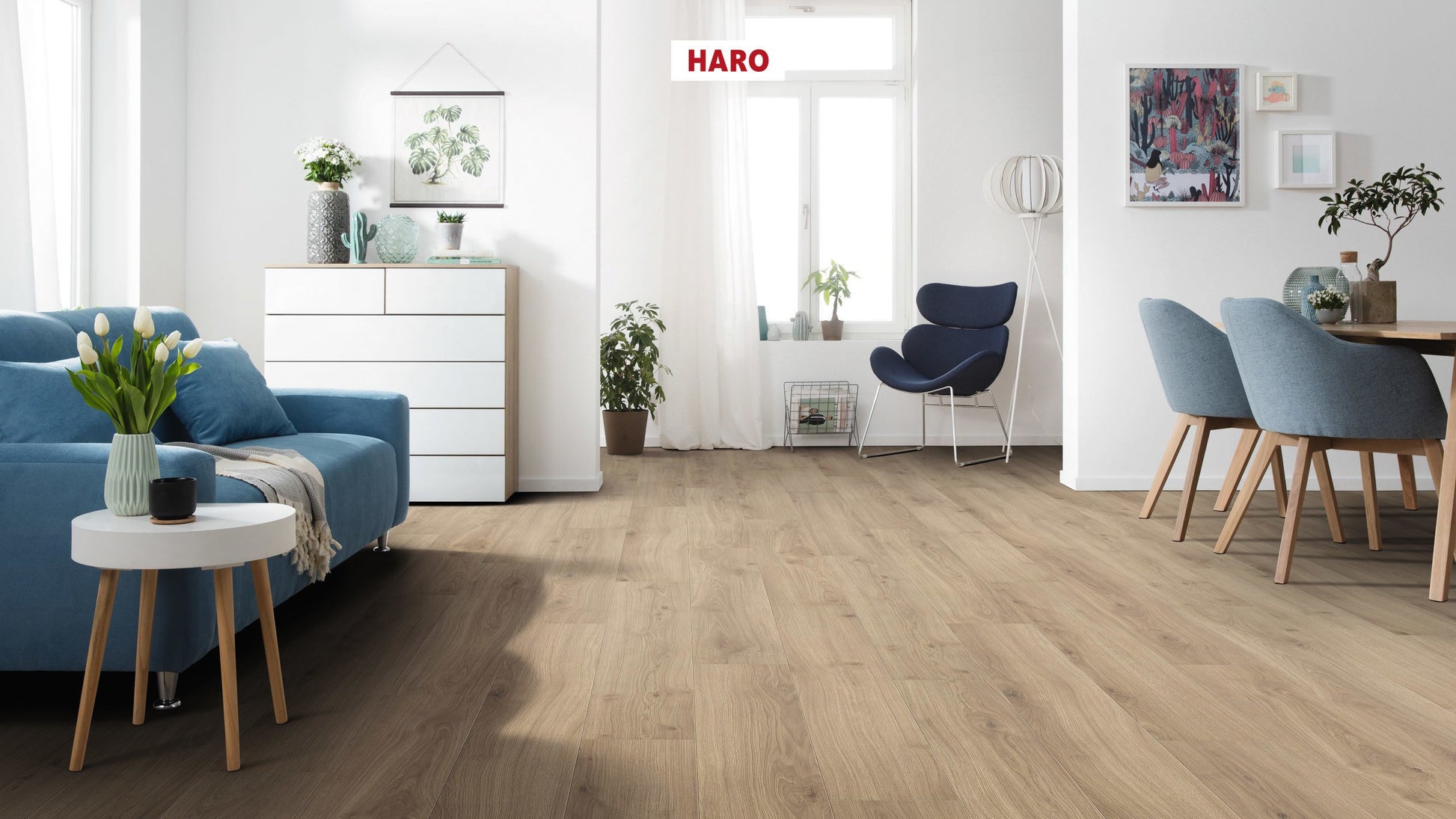 HARO Laminatboden TRITTY 100 Landhausdiele 4V Eiche Emilia puro* authentic soft Silent CT Top Connect