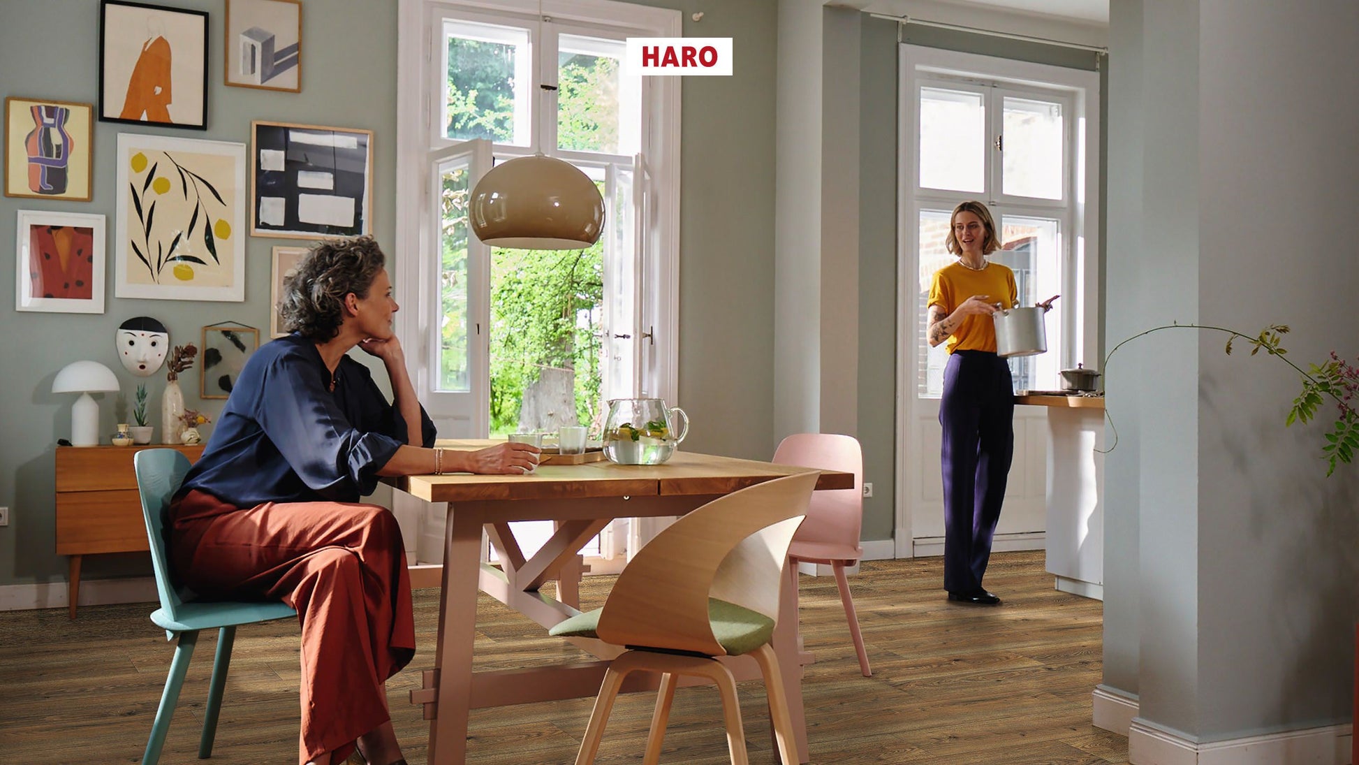 HARO Laminatboden TRITTY 100 Landhausdiele 4V Eiche Flavia natur* authentic Silent CT Top Connect