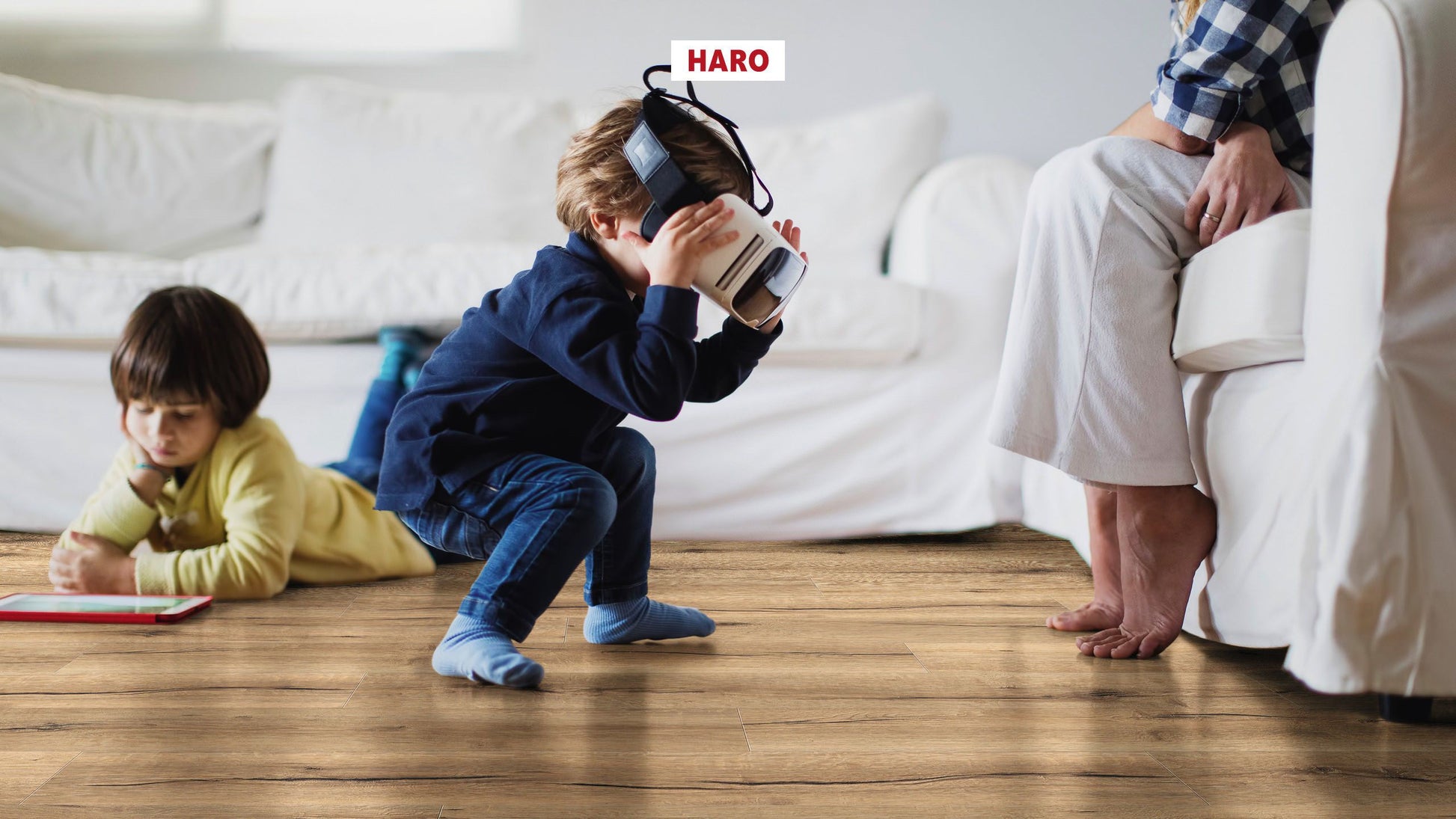 HARO Laminatboden TRITTY 100 Landhausdiele 4V Eiche italica creme* authentic Silent CT Top Connect