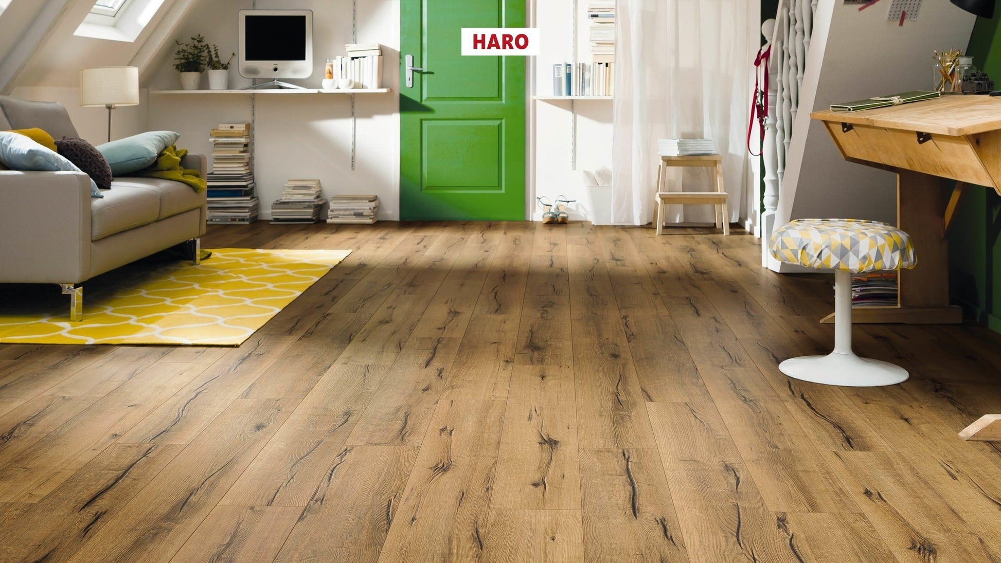 HARO Laminatboden TRITTY 100 Landhausdiele 4V Eiche italica natur* authentic Silent CT Top Connect