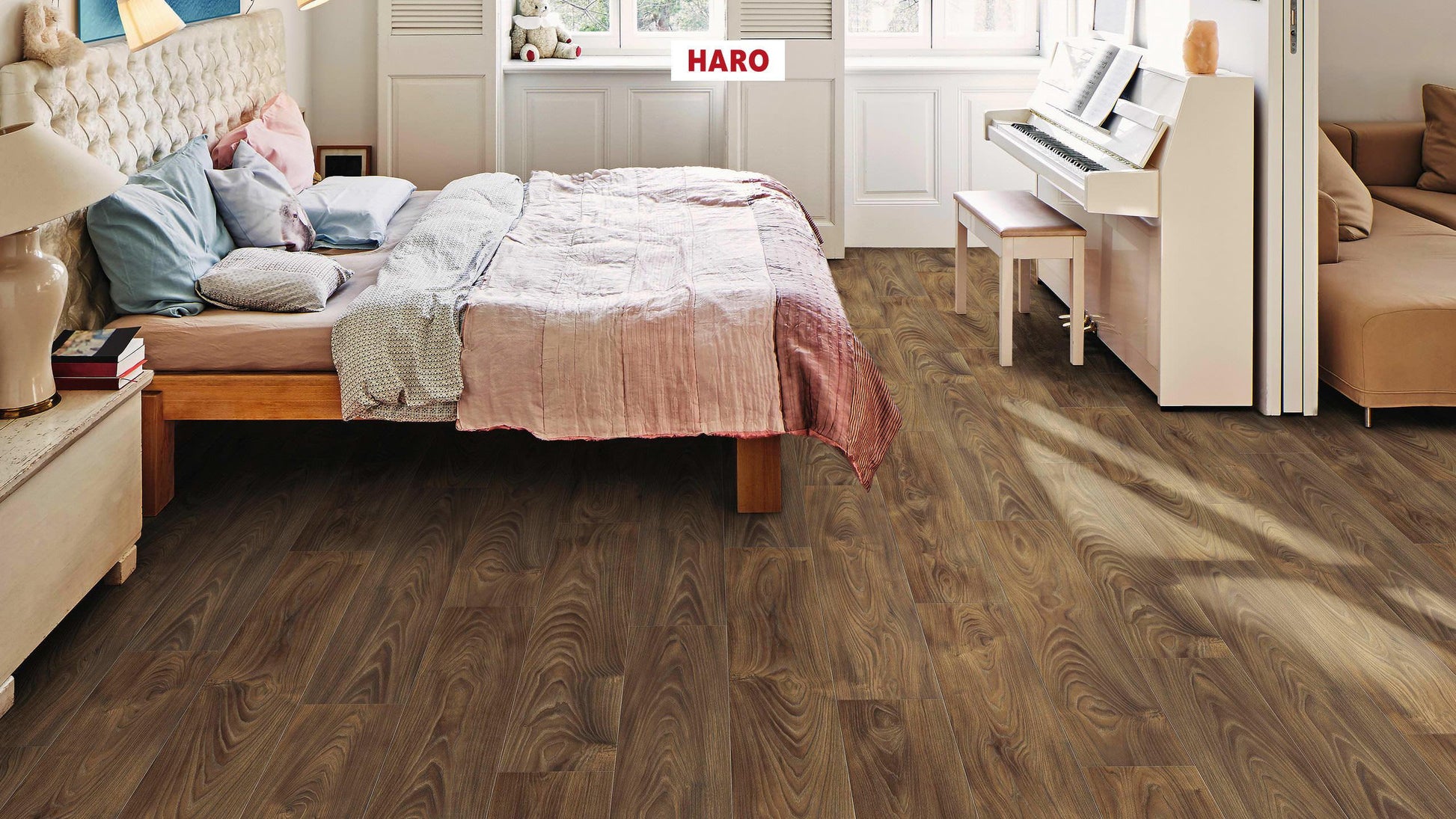 HARO Laminatboden TRITTY 100 Landhausdiele 4V Nussbaum Vario* authentic soft Silent CT Top Connect