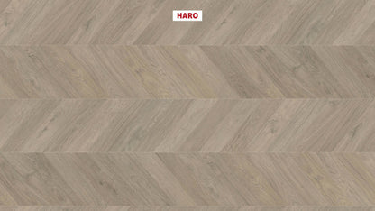 HARO Laminatboden TRITTY 200 Aqua Chevron 4VM Eiche grau* authentic Lock Connect plus