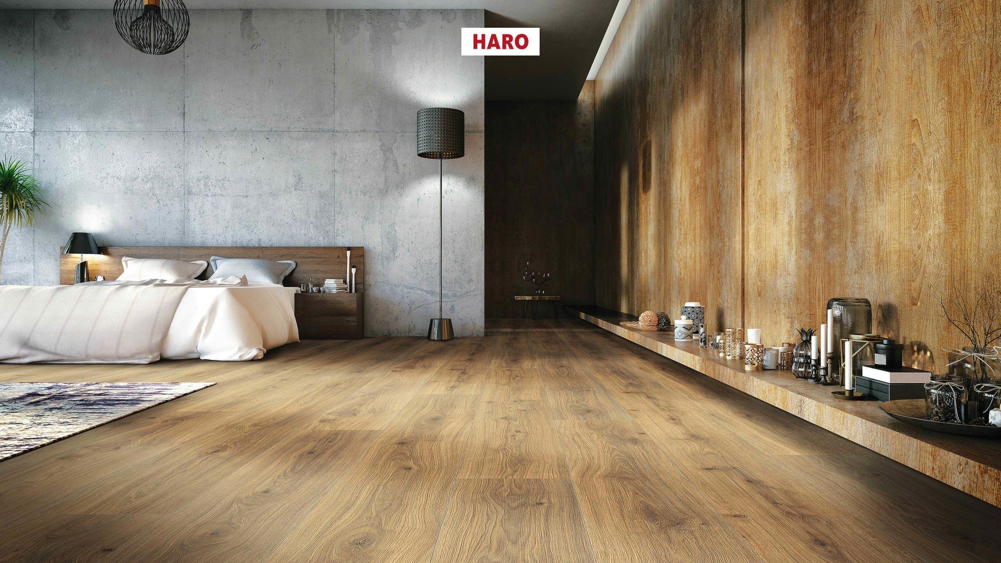 HARO Laminatboden TRITTY 200 Aqua Gran Via 4V Eiche Emilia Honig* authentic soft Silent CT Top Connect