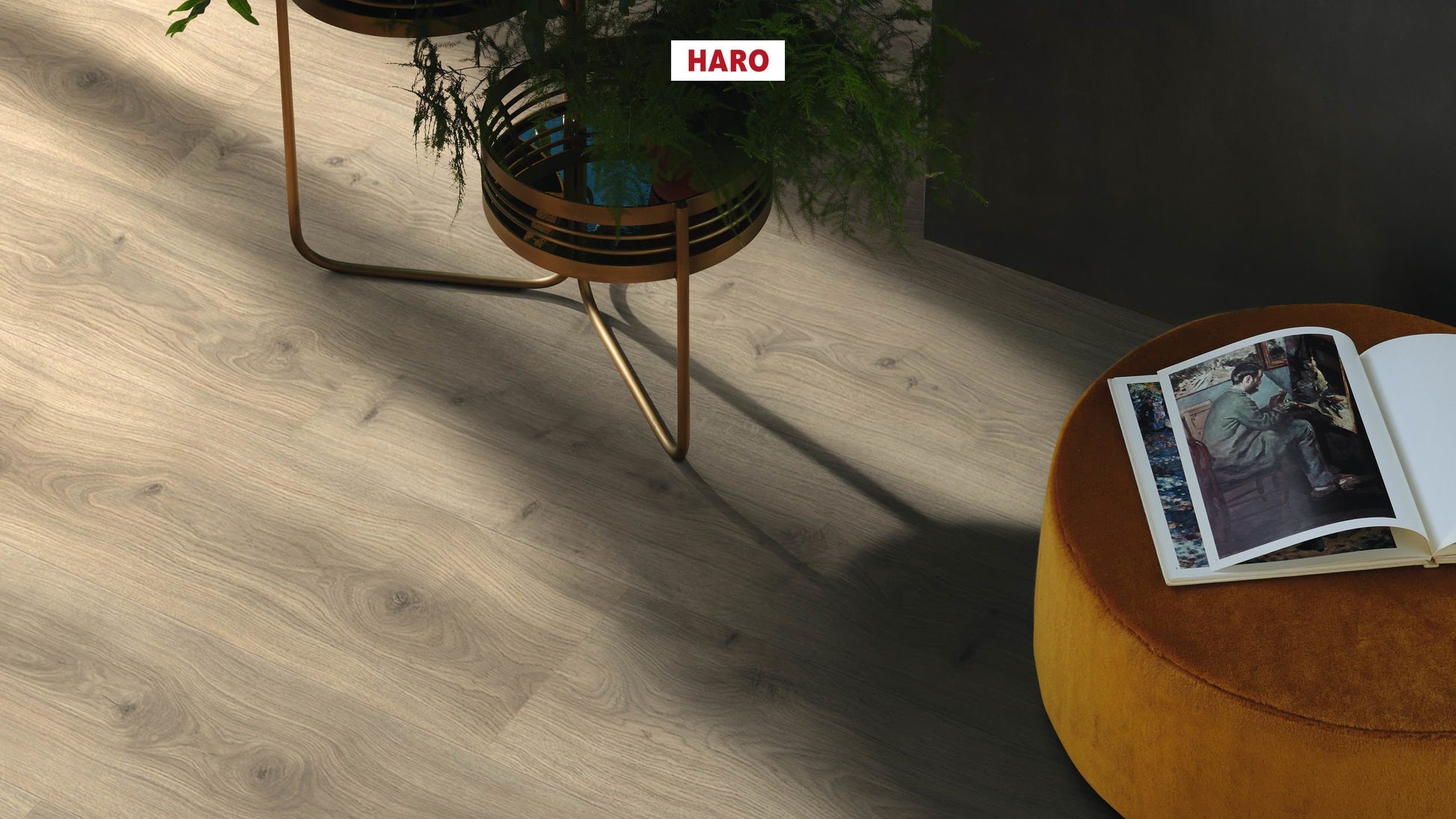 HARO Laminatboden TRITTY 200 Aqua Gran Via 4V Eiche Emilia samtgrau* authentic soft Silent CT Top Connect