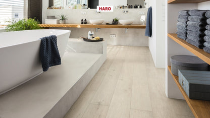 HARO Laminatboden TRITTY 200 Aqua Gran Via 4V Eiche Sicilia weiß* authentic matt Silent Pro Top Connect