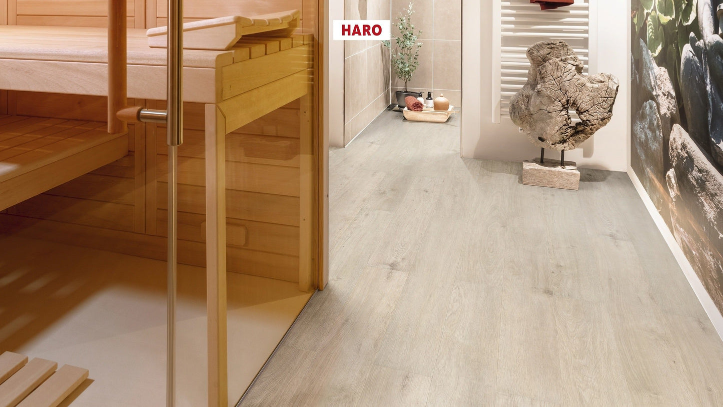 HARO Laminatboden TRITTY 200 Aqua Landhausdiele 4V Eiche Sicilia weiß* authentic matt Top Connect