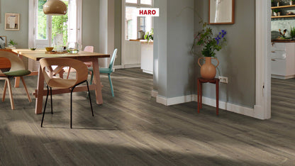 HARO Laminatboden TRITTY 90 Landhausdiele 4V Eiche Bari grau* authentic Silent CT Top Connect