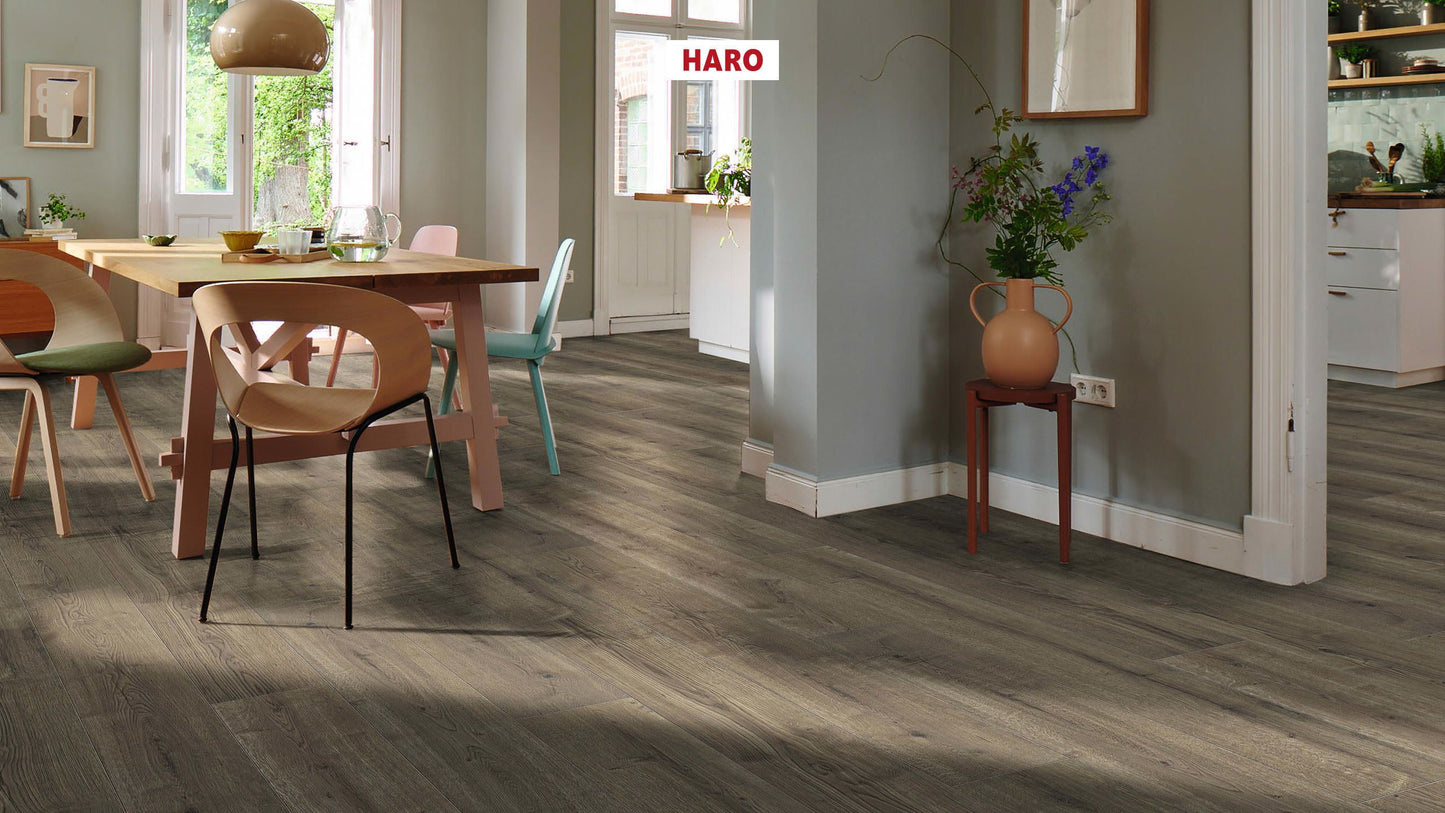 HARO Laminatboden TRITTY 90 Landhausdiele 4V Eiche Bari grau* authentic Top Connect