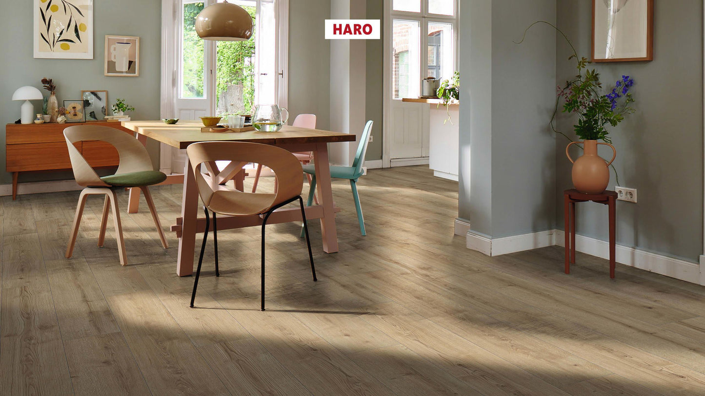 HARO Laminatboden TRITTY 90 Landhausdiele 4V Eiche Bari puro* authentic Silent CT Top Connect