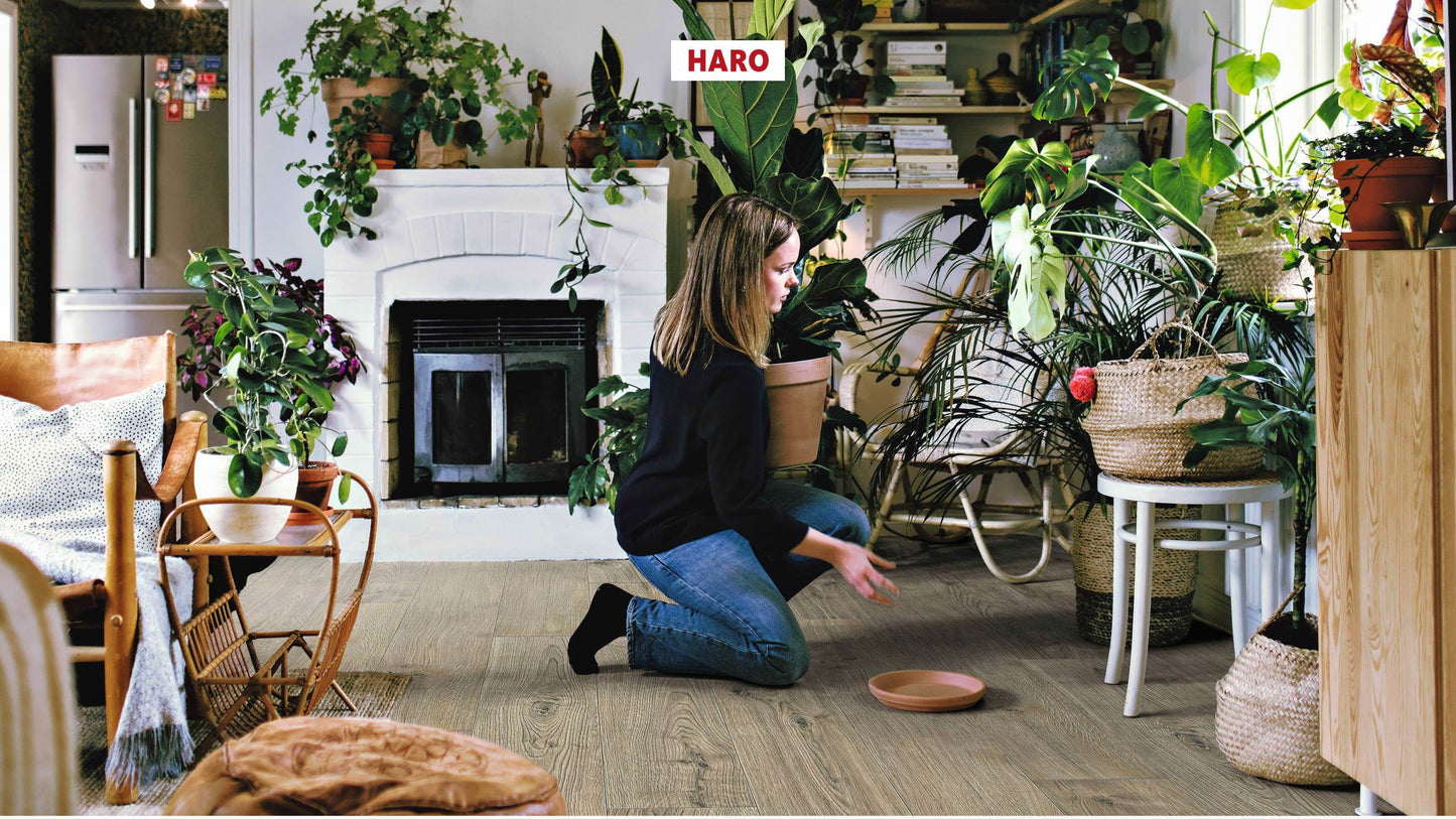 HARO Laminatboden TRITTY 90 Landhausdiele 4V Eiche Torri grau* authentic Top Connect