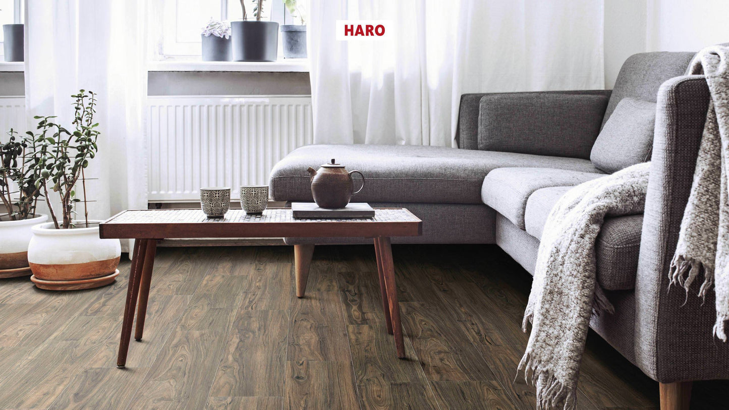 HARO Laminatboden TRITTY 90 Landhausdiele 4V Nussbaum Cesano* soft matt Top Connect