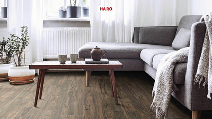 HARO Laminatboden TRITTY 90 Landhausdiele 4V Nussbaum Cesano* soft matt Top Connect