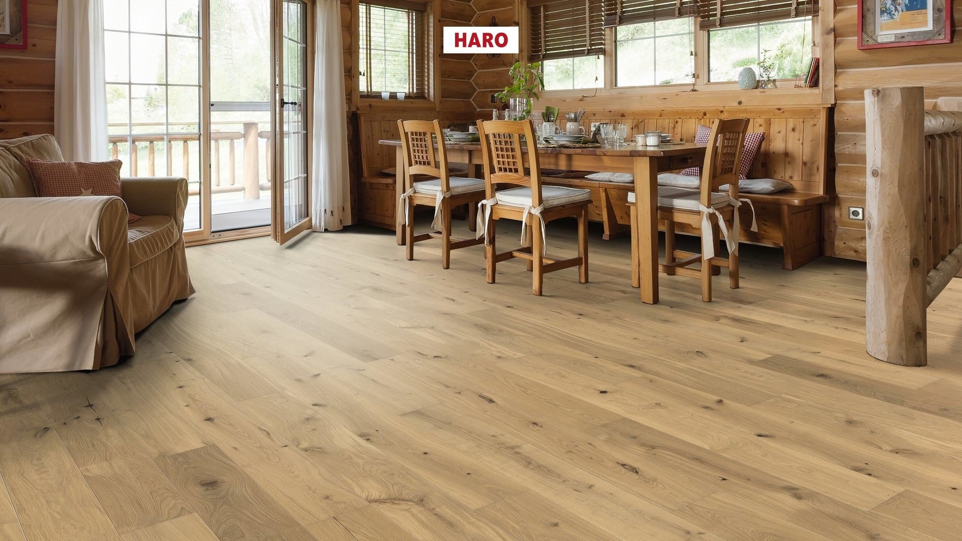 HARO PARKETT 4000 Landhausdiele 180 4V Eiche invisible Sauvage strukturiert naturaLin plus Top Connect