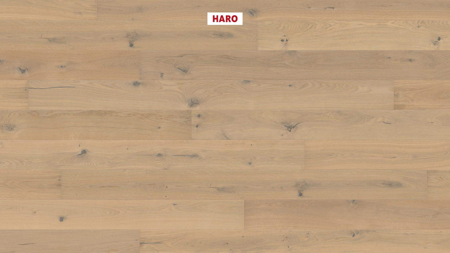 HARO PARKETT 4000 Landhausdiele 180 4V Eiche lichtweiß Sauvage strukturiert naturaLin plus Top Connect