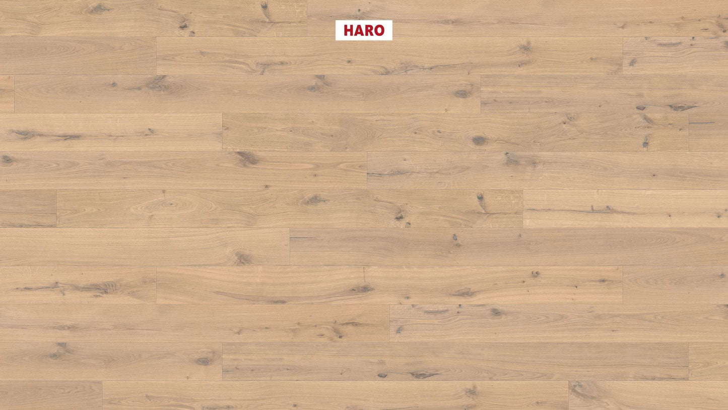 HARO PARKETT 4000 Landhausdiele 180 4V Eiche puroweiß Sauvage strukturiert naturaLin plus Top Connect