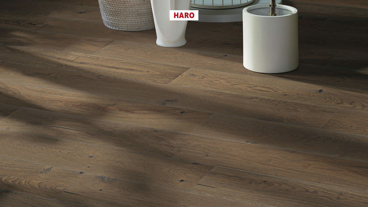 HARO PARKETT 4000 Landhausdiele 180 4V Eiche sandgrau Sauvage strukturiert naturaLin plus Top Connect