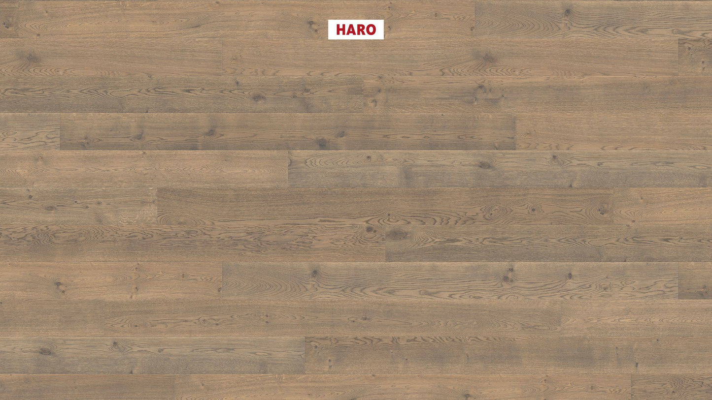 HARO PARKETT 4000 Landhausdiele 180 4V Eiche tabakgrau Sauvage retro strukturiert naturaLin plus Top Connect