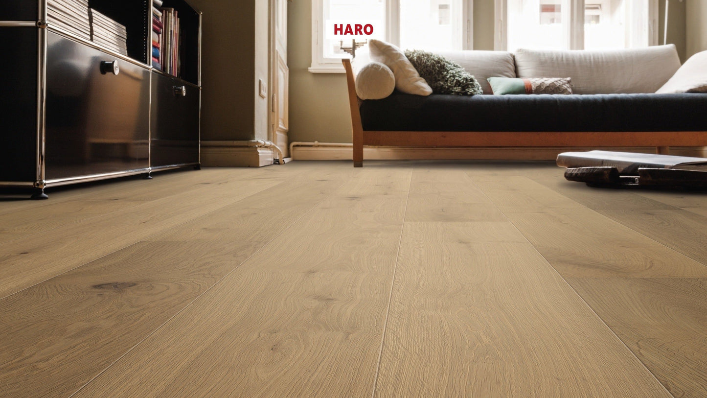 HARO PARKETT 4000 Landhausdiele 180 4V Raucheiche invisible Sauvage strukturiert naturaLin plus Top Connect
