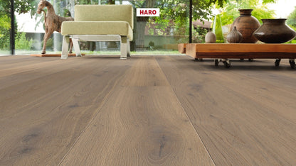 HARO PARKETT 4000 Landhausdiele 180 4V Raucheiche puroweiß Sauvage strukturiert naturaLin plus Top Connect