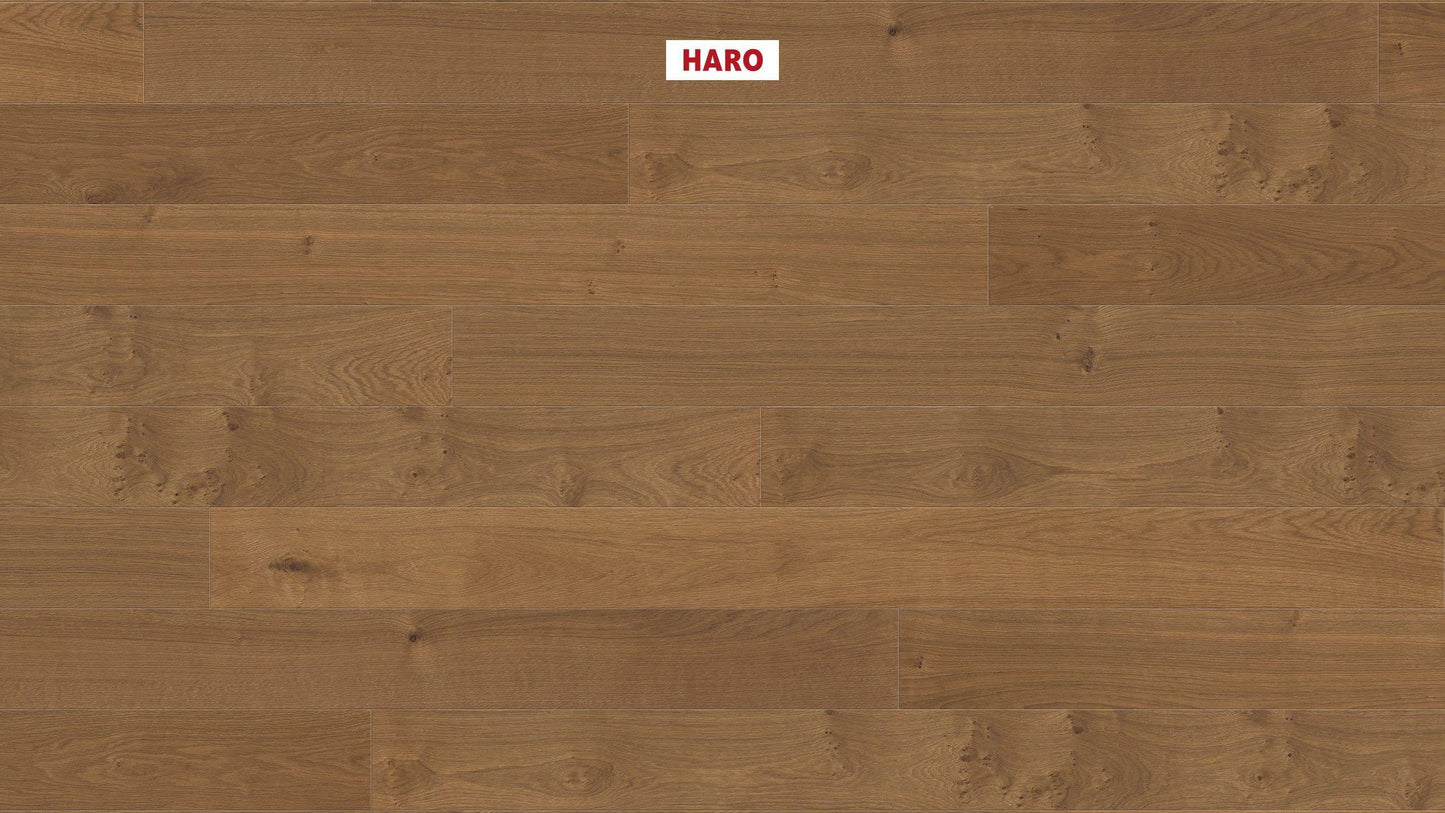 HARO PARKETT 4000 Landhausdiele Maxim 4V Bernsteineiche Markant strukturiert naturaLin plus Nut & Feder